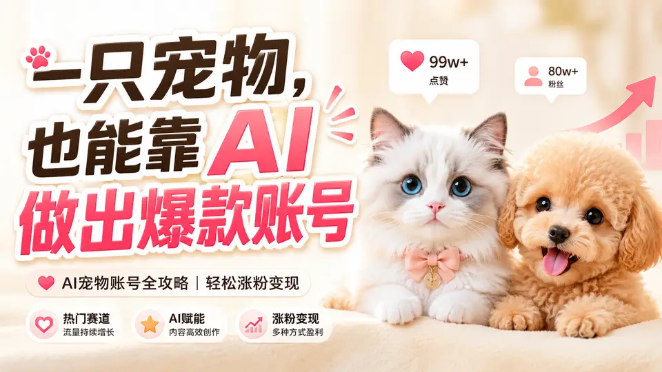 用 AI 做宠物账号变现